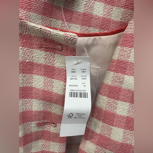 J. Crew Louisa Lady Jacket in Gingham. Size 16. New with tags. - Picture 3 of 4